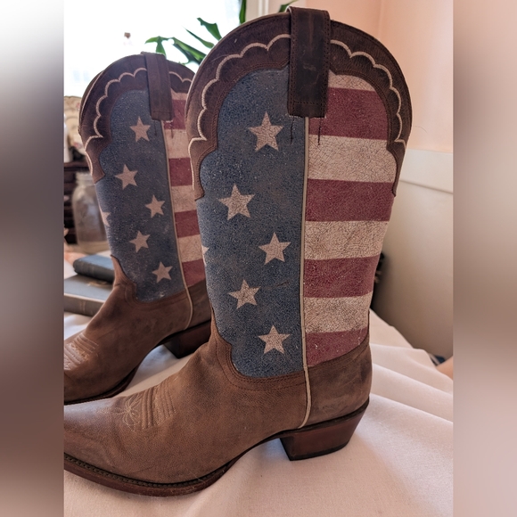 Shyanne Women's American Flag Snip Toe Cowgirl Boots Size 8.5M - Picture 2 of 10